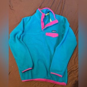 Patagonia Synchilla Snap-T pullover Women's XS teal and pink